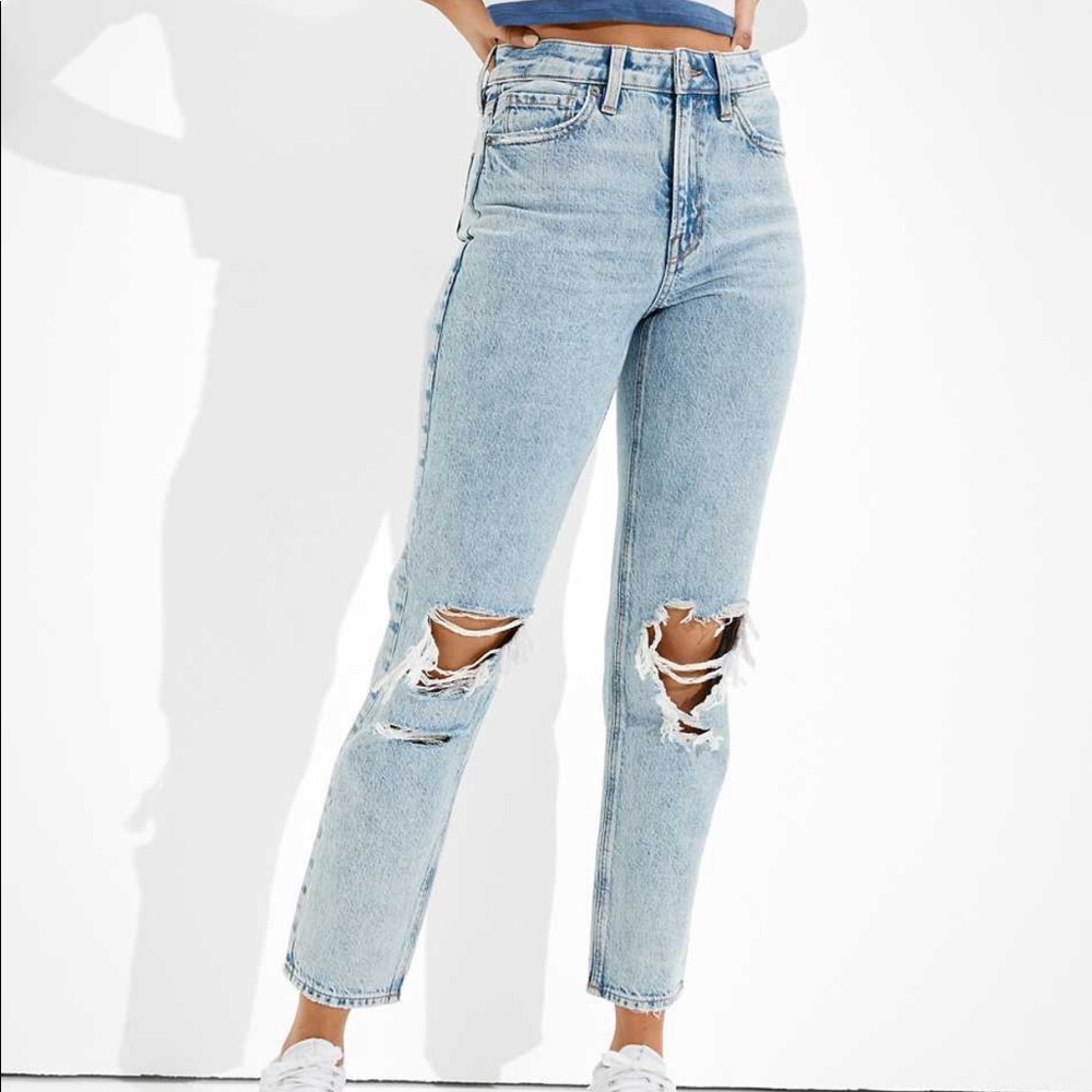 ae mom straight jeans